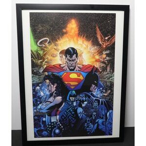 DC Trinity Framed 12x16 Superman Batman Wonder Woman Poster Art Pérez DC Comics